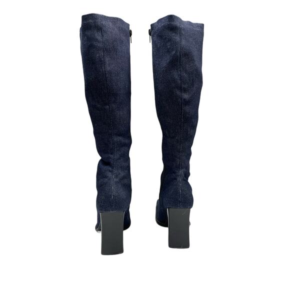 EUC - Navid O Nadia Denim Stretch Block Heel Boot - Picture 3 of 8